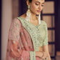 Rajwada Olive Embroidered Crepe Semi Stitched Lehenga With Blouse For Women