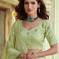 Rajwada Olive Embellished Georgette Semi Stitched Lehenga With Blouse For Women