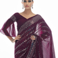 Rajwada Women Purple Georgette Saree With Unstitched Blouse