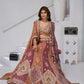 Rajwada Rust Georgette Tissue Embroidered Semi-Stitched Lehenga For Women