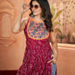 Rajwada Maroon Printed Rayon Stitched Kurti For Women