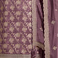 Rajwada Mauve Jacquard Embroidered Semi Stitched Kurta Set For Women
