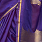 Rajwada Purple Satin Woven Saree With Unstitched Blouse For Women