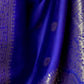 Rajwada Blue Silk Blend Woven Saree With Unstitched Blouse for Women