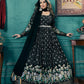 Rajwada Black Foux Georgette Foil Print Gown For Women