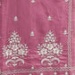 Rajwada Pink Cotton Blend Embroidered Semi-Stitched Kurta Set For Women