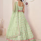 Rajwada Green Net Embellished Semi Stitched Lehenga With Unstitched Blouse for Women