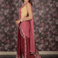 Rajwada Maroon Embroidered Crepe Saree With Unstitched Blouse For Women