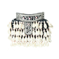 Rajwada Black Suede Embellished Clutch For Women