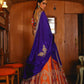 Rajwada Orange Silk Blend Embellished Semi Stitched Lehenga For Women