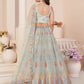 Rajwada Grey Georgette Embroidered Semi Stitched Lehenga With Unstitched Blouse for Women