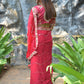 Rajwada Red Sequins Embroidered Satin Rangoli Saree with Stitched Blouse for Women