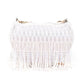 Rajwada White All-Pearls Tasseled Sling Bag For Women