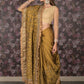 Rajwada Gold Crepe Embroidered Saree With Unstitched Blouse For Women