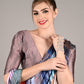 Dark Grey Soft Crepe Digital Print Saree With Unstitched Blouse