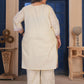Rajwada White Cotton Blend Embroidered Kurta Set For Women