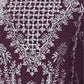 Rajwada Purple Georgette Embroidered Semi-Stitched Kurta Set For Women