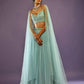 Rajwada Sky Blue Georgette Solid Semi-Stitched Lehenga For Women