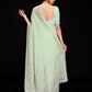 Rajwada - Sea Green Georgette Embroidered Saree with Unstitched Blouse