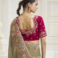 Rajwada Olive Green Satin Embroidered Saree For Women