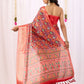 Rajwada Red Silk Blend Printed Saree For Women