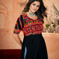 Rajwada Black Embroidered Rayon Stitched Kurti For Women