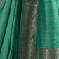 Rajwada Teal Silk Blend Woven Saree With Unstitched Blouse for Women