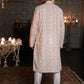 Rajwada Peach Embroidered Cotton Traditional Kurta Set For Men