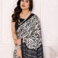 Rajwada White Khadi Printed Saree With Unstitched Blouse For Women