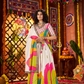 Rajwada White Silk Blend Printed Semi-Stitched Lehenga For Women