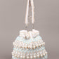 Rajwada White Embroidered Potli Bag with Tassels For Women