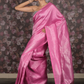 Rajwada Pink Silk Blend Woven Saree with Unstitched Blouse for Women
