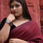 Rajwada Maroon Cotton  Saree  With Unstitched Blouse for Women