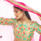 Rajwada Women Beige Embroidered Semi Stitched Lehenga With Unstitched Blouse