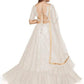 Rajwada Women Designer White Georgette Semi Stitched Lehenga With Unstitched Blouse