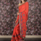 Rajwada Red Embroidered Chiffon Saree Without Blouse for Women