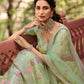 Rajwada Olive Embroidered Organza Semi Stitched Lehenga With Blouse For Women