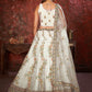 Rajwada White Net Embroidered Semi Stitched Lehenga With Unstitched Blouse for Women