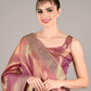 Purple Satin Nylon Woven Saree With Unstitched Blouse