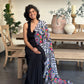 Rajwada Black And White Georgette Printed Saree For Women