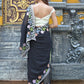 Rajwada Black Embroidered Georgette Saree with Unstitched Blouse for Women