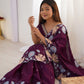 Rajwada Wine Tissue Embroidered Saree With Unstitched Blouse For Women