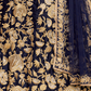 Rajwada Women Dark Blue Embroidered Art Silk Semi Stitched Lehenga With Unstitched Blouse