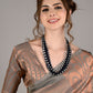 Grey Silk Blend Woven Saree With Unstitched Blouse