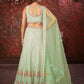 Rajwada Green Georgette Embellished Semi Stitched Lehenga With Unstitched Blouse for Women