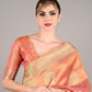 Orange Satin Nylon Woven Saree With Unstitched Blouse