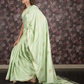 Rajwada Light Green Woven Silk Blend Saree With Unstitched Blouse For Women