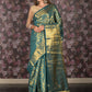 Rajwada Blue Silk Blend Woven Saree With Unstitched Blouse For Women