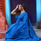 Rajwada Blue Cotton  Saree  With Unstitched Blouse for Women