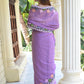Rajwada Purple Embroidered Georgette Saree with Unstitched Blouse for Women